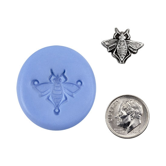 Ready Mold - Busy Bee Blue Ready Mold, Silver Sample with Dime