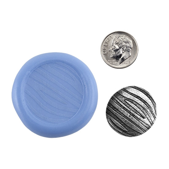 Ready Mold - Zebra Print Blue Ready Mold, Silver Sample with Dime