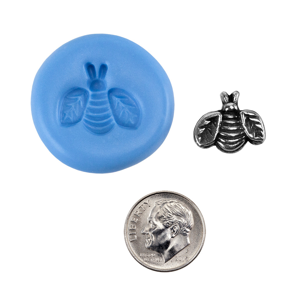 Ready Mold - Honey Bee Blue Ready Mold, Silver Sample with Dime