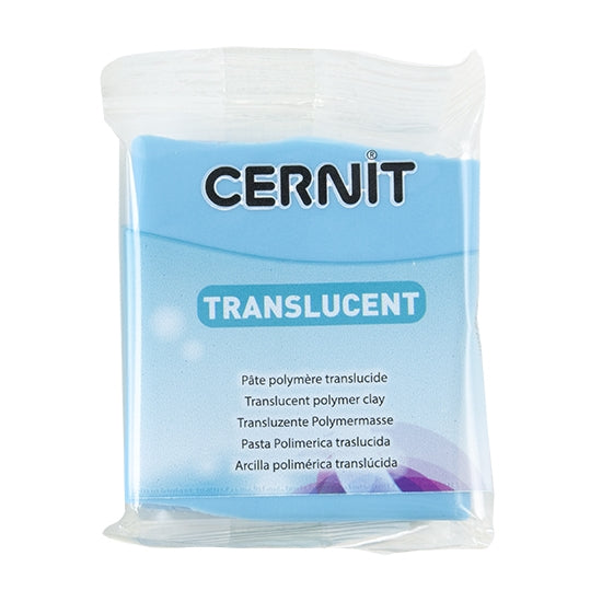 Cernit Translucent Polymer Clay - Turquoise Blue 2oz (56g) block