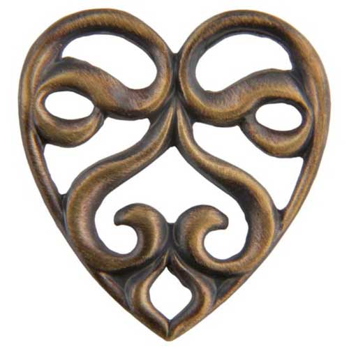 Brass Stamping - Scrolled Heart Element Pkg/10 - Cool Tools