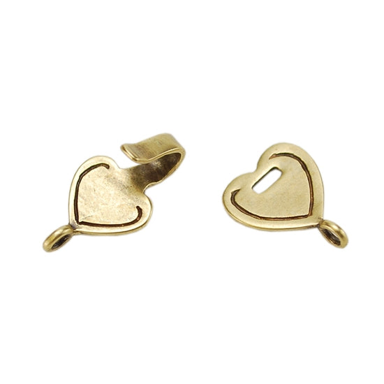 Bronze Plate Hook & Eye Clasp - Mini Flat Heart 28.9mm x 10.8mm - 1 Se –  Cool Tools