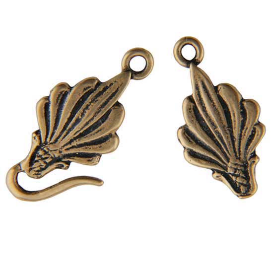 Bronze Plate Hook & Eye Clasp - Leaf 39mm - 1 Set - Cool Tools
