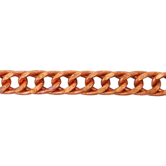 Copper Chain - Flat Double Curb 6.3mm x 11mm - By the Foot - Cool Tools
