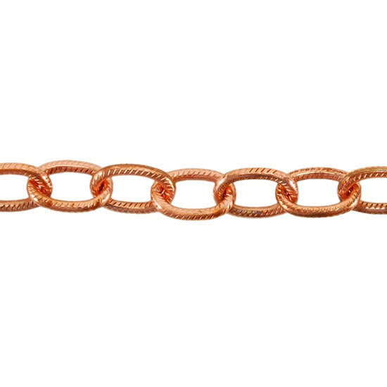 Copper Chain - Textured Oval Cable 9.2mm