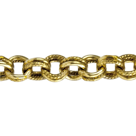 Brass Chain - Solid & Textured Double Cable 5mm - By the Foot - Cool Tools