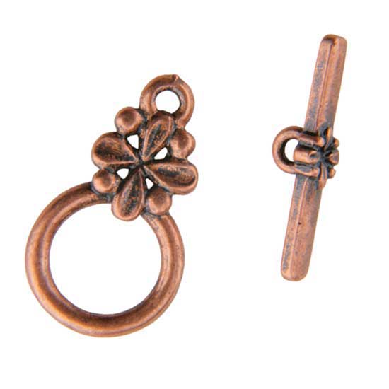 Copper Plate Toggle Clasp - Circle Flower - 1 Set - Cool Tools