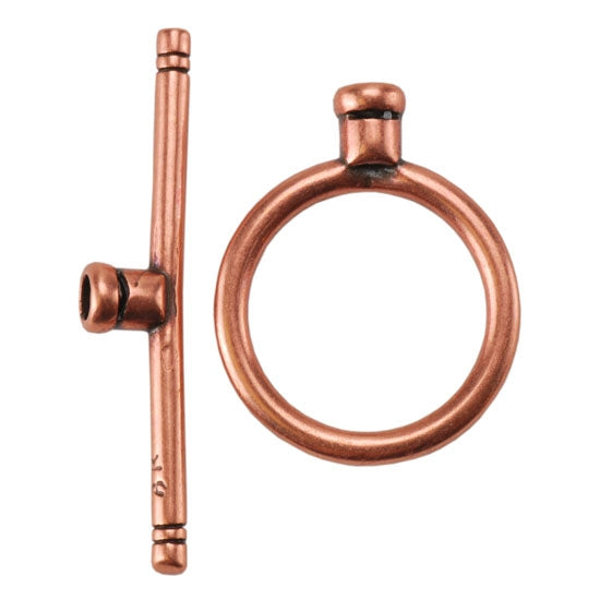 Copper Plate Toggle Clasp - Round Thin Medium - 1 Set - Cool Tools