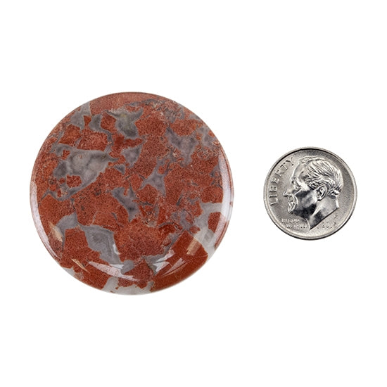 Brecciated Jasper Gemstone - Cabochon Round 40mm - Pkg/1 - Cool Tools