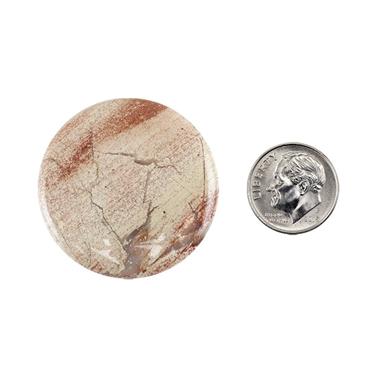 Brecciated Jasper Gemstone - Cabochon Round 35mm - Pkg/1 - Cool Tools