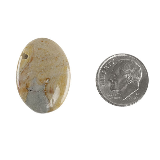 Polychrome Jasper Gemstone - Defective Stone - Oval Pendant 18mm x 25mm - Cool Tools