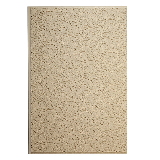 Mega Texture Tile - Fiddlehead Fern. Use to impress texture in soft clays. Mega Texture Tiles are perfect for projects both large and small. Mega Tiles measure 9-1/4" x 6" and are about 7 times larger than Texture Tiles. These textures are flexible, washable and can be used with any soft clay.