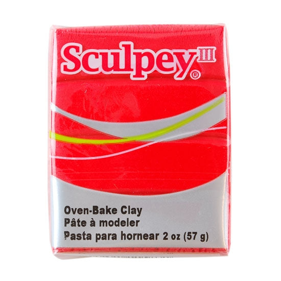 Sculpey III Polymer Clay - Red Hot Red 2oz