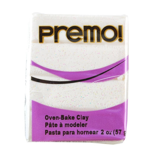 Sculpey Premo Accents oven-bake polymer clay, frost white glitter