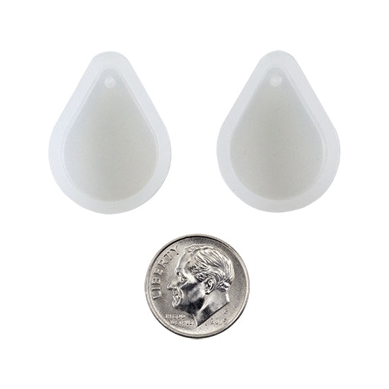 Silicone Jewelry Mold for Resin - Teardrop - Pkg/2 with dime