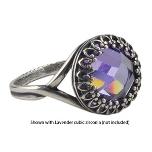 Antique Silver Plate Gallery Setting Adjustable Crimp Ring - Round - Cool Tools