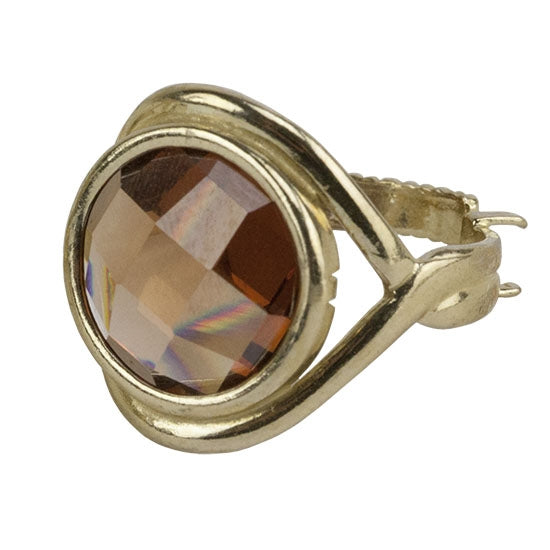 Brass Wrapped Gallery Setting Adjustable Ring - Round - 14mm Pkg 1 - Cool Tools