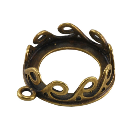 Bronze Plate Pendant Setting - Waves Round 14mm Pkg/1 - Cool Tools