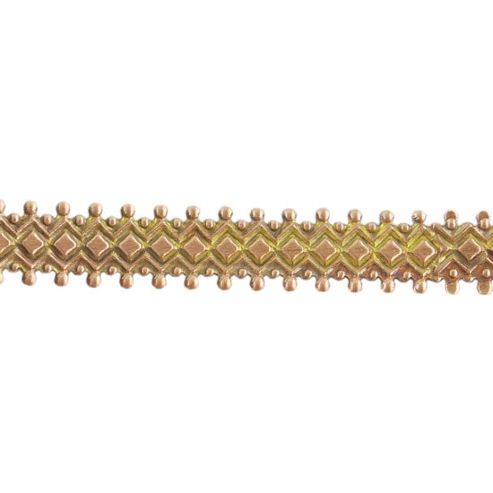 Patterned Wire - Brass - Double Dotted Diamond 24 gauge Dead Soft - 6" Min