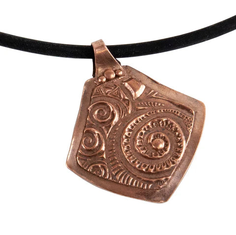 Cyprus™ Copper Clay Faux Layered Pendant by Cindy Pope