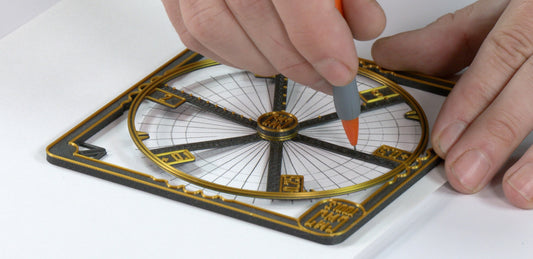 mandala maker on paper with grid lines