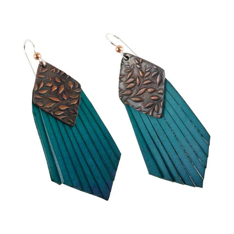 Leather Cyprus™ Copper Clay Earrings by Karen Trexler