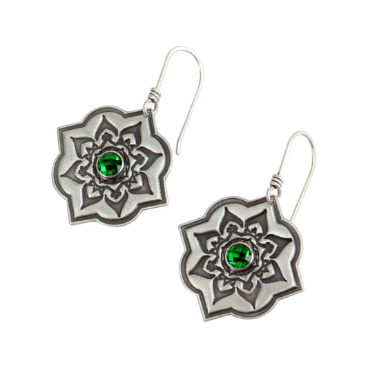 Mandala Earrings with Non-Fireable Stones by Rebecca Connell