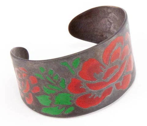 Enameled Cyprus™ Copper Clay Cuff by Karen Trexler