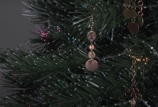 Brass and Copper Ornaments on a Tree