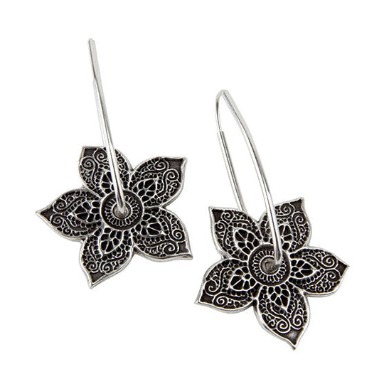 Spinning Henna Bloom Earrings by Wanaree Tanner