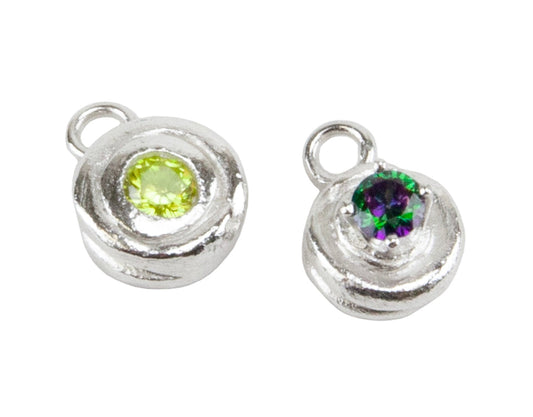 Tiny Birthstone Silver Charms by Jennifer Dins