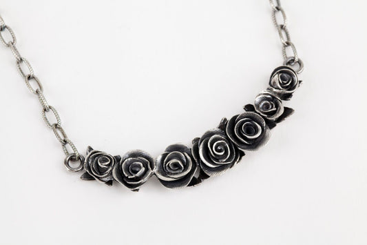 EZ960® Sterling Silver Clay Rose Necklace by Karen Trexler