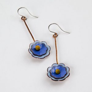 Deb DeWolff: Torched Enamel Flower Earrings