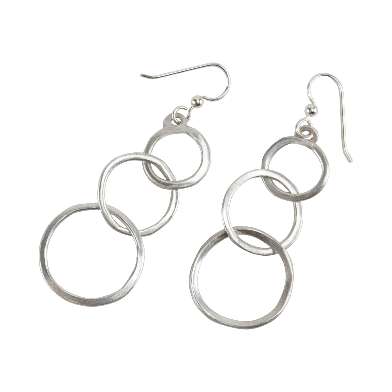 EZ960 Sterling Silver Clay Hoop Earrings by Cindy Pope