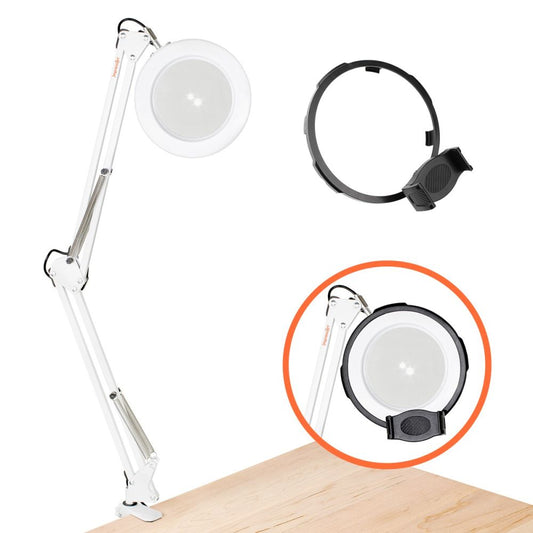 Magnifying Ring Light with additional ring phone mount