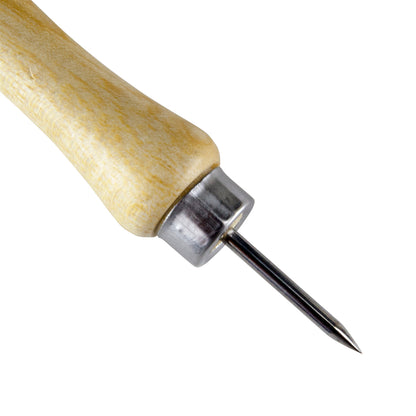 Deluxe Tool Steel Scribe Designed to fit the hand perfectly to assure accuracy and fatigue-free use. Features an American-made hardwood handle and a tempered tool steel point which may be resharpened