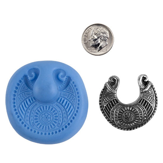 Ready Mold - Moon of Tibet  Blue Ready Mold, Silver Sample with Dime