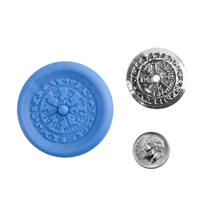 Ready Mold - Celtic Rune silver sample with dime