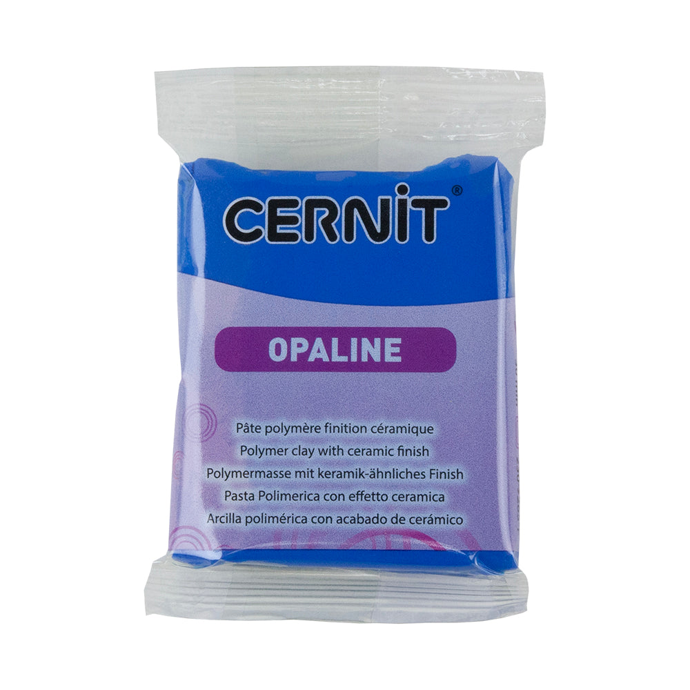 Cernit Opaline Polymer Clay - Primary Blue 2oz (56g) block