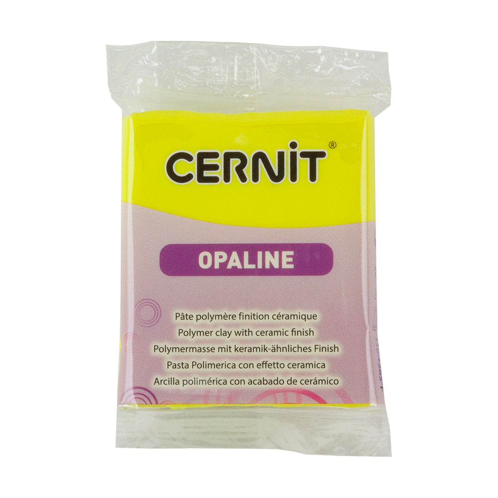 Cernit Opaline Polymer Clay - Primary Yellow 2oz (56g) block