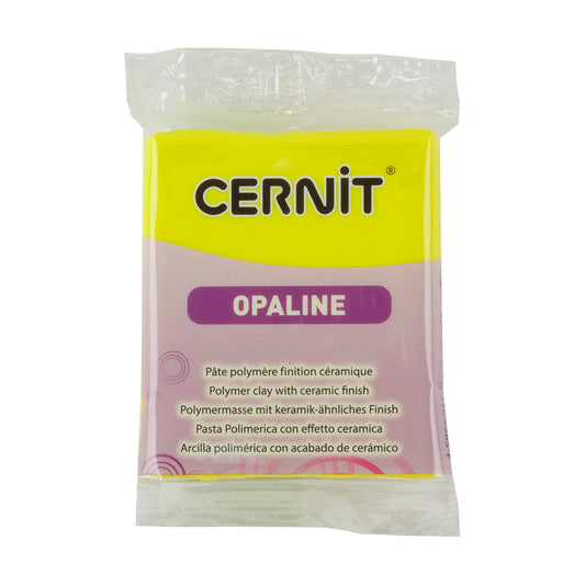 Cernit Opaline Polymer Clay - Primary Yellow 2oz (56g) block