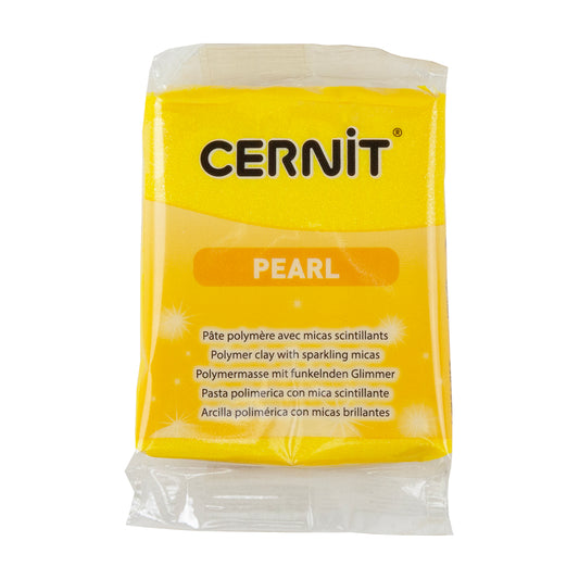 Cernit Pearl Polymer Clay - Yellow 2oz (56g) block