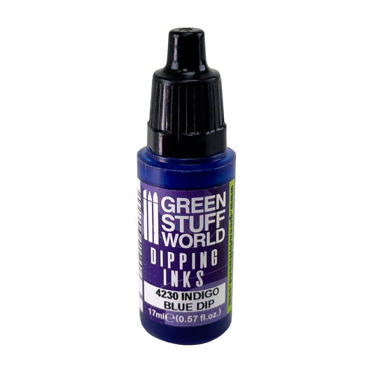 bottle of Green Stuff World Dipping Inks - Indigo Blue 17ml