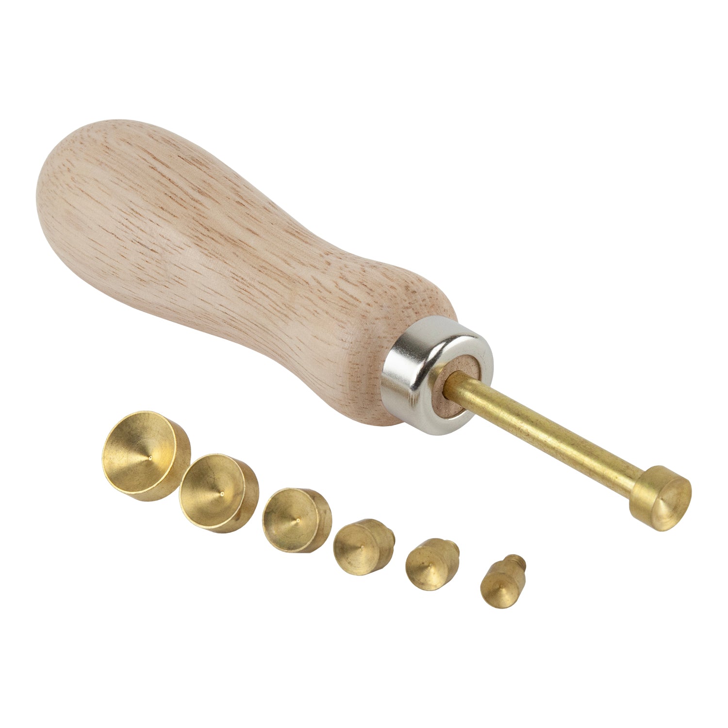 Prong &amp; wooden handled Bezel Pusher w/ 7 Detachable Heads