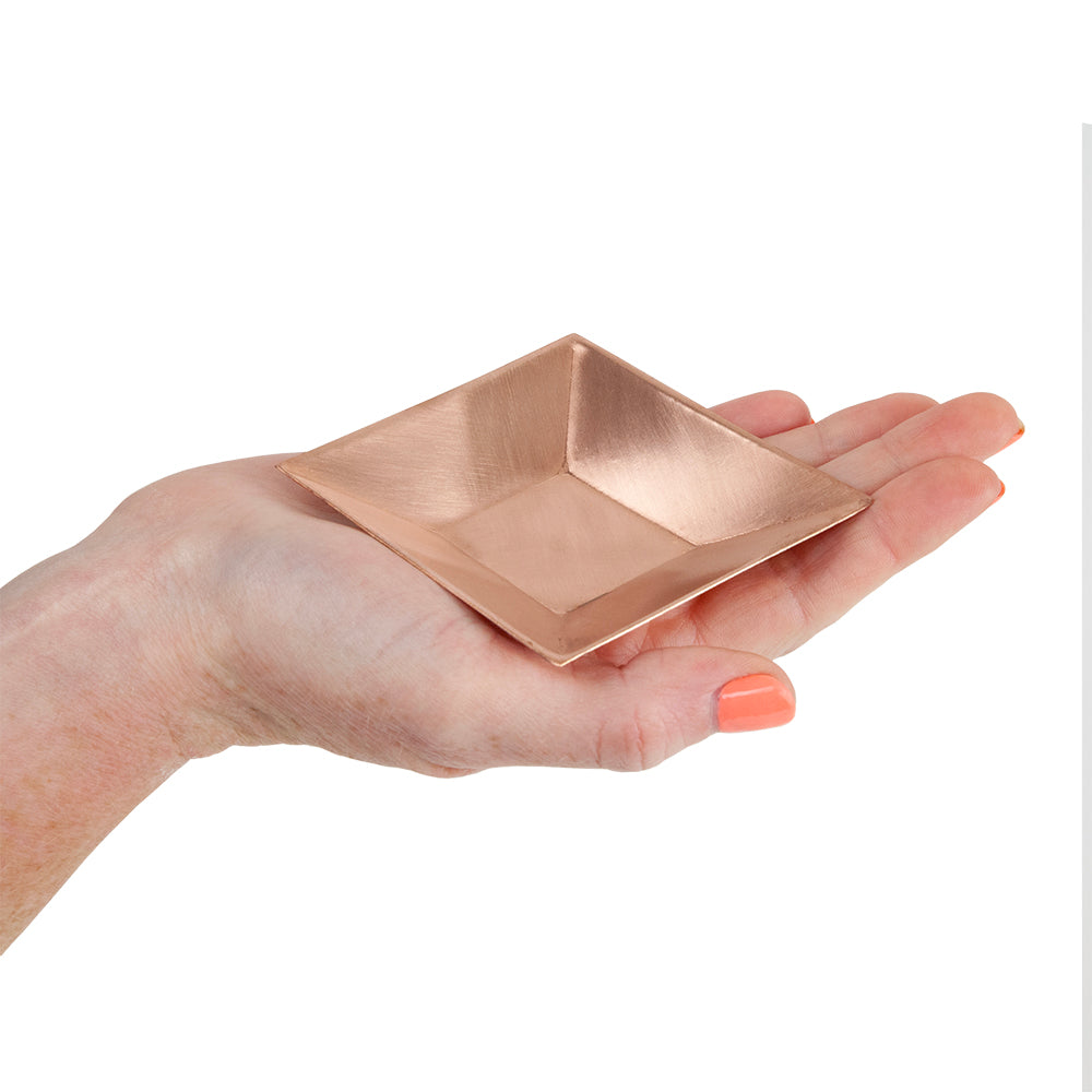 Copper Plate - Square Saucer in hand