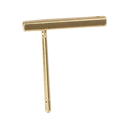 Brass Earring Stud Finding - Rectangle - 18k Gold Plated 