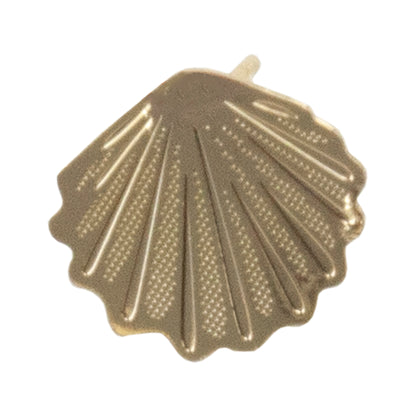 Brass Stud Earring Finding - Scallop Shell, Loop -