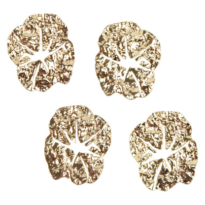 Brass Pendants - Lotus Leaf - 18k Gold Plated - Pkg/4