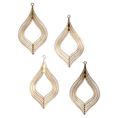 Brass Pendants - Fancy Drop - Pkg/4