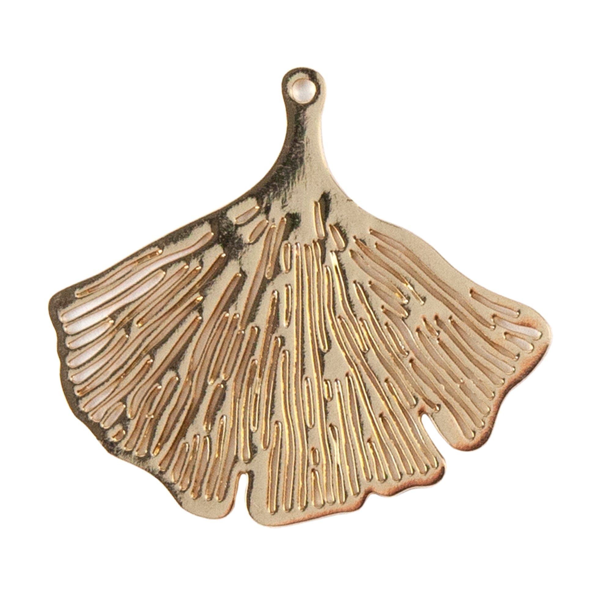 Brass Pendants - Ginkgo Leaf 